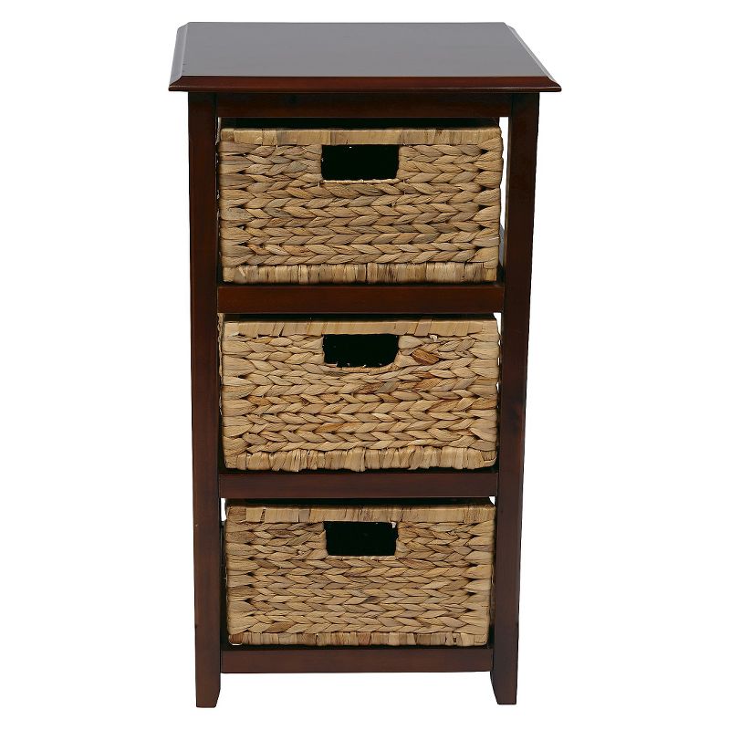Seabrook ThreeTier Storage Unit with Espresso and Natural Baskets - OSP Home Furnishings, 4 of 8