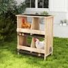 FURNIinspire Pet Crates and Houses, 2-tier Chicken Coop with Nesting Boxes, Standing Poles, Waterproof Roof, Brown, 27.6"*15"*36.2" - 2 of 4