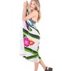 LA LEELA Women's Summer Bikini Wraps Beach Wrap Swimwear Sarong Cover up Skirt Bathing suit Swimsuit Pareo for Women One Size White, Floral - 3 of 4