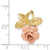 Black Bow Jewelry 14k Yellow and Rose Gold, Two Tone Vined Rose Slide Pendant - 4 of 4