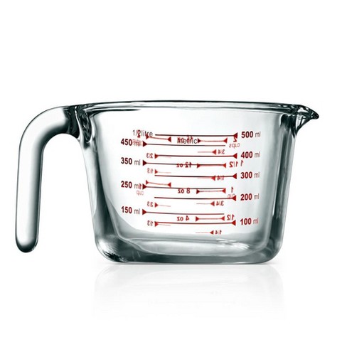 Heat-resistant Glass Liquid Measuring Cup w/ Scale Microwave Safe