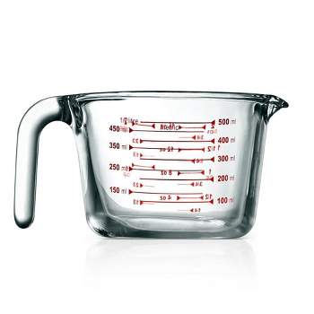 NutriChef High Borosilicate Glass Measuring Cup with Customized Decal Scale, 500 ml