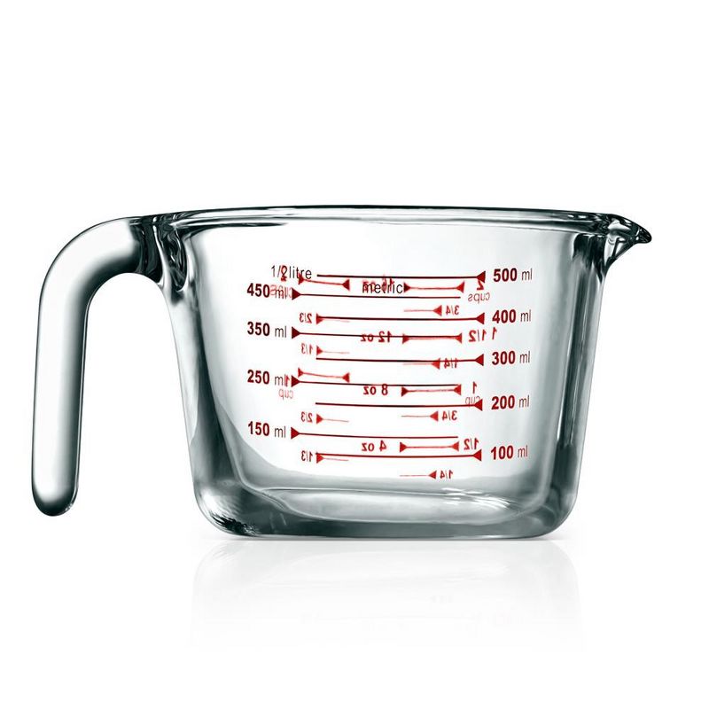NutriChef High Borosilicate Glass Measuring Cup with Customized Decal Scale, 500 ml, 1 of 7