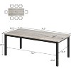 Jojoka Industrial Dining Table for 8, Wooden Long Dinner Table , Kitchen Table with Sturdy Metal Legs for Dining Room Home Office Living Room - 2 of 4