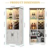 58" Kitchen Pantry Cabinet with Lights, Adjustable Shelves and Open Storage - 2 of 4