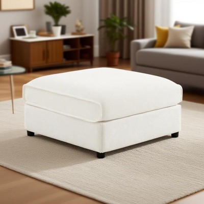 Sapphtopaz Storage Ottoman Footrest Upholstered Ottoman with Storage Shoe Bench Vanity Stool for Living Room, Bedroom, Entryway
