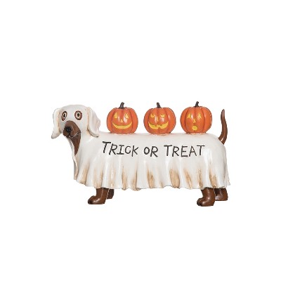 Transpac Resin 11.25 in. Multicolor Halloween Ghost Pup