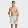 Men's 7" Coral Swim Trunk with Boxer Brief Liner - Goodfellow & Co™ Green - image 3 of 4