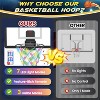 Skirfy Mini Basketball Hoop for Kids, LED Light-Up Net & Electronics Scoreboard, RC Indoor Basketball Hoop for Wall with 4 Balls - 2 of 4