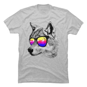 Men's Design By Humans Cool Wolf By clingcling T-Shirt - 1 of 4