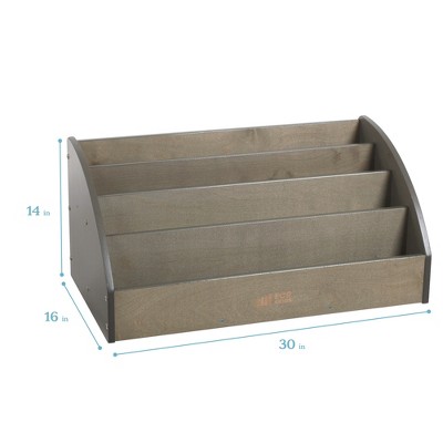 Grey Wash Birch Toddler Book Display with Four Tiers