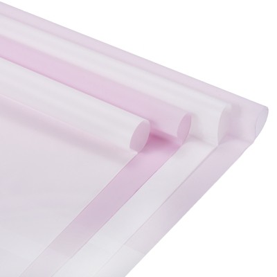 Unique Bargains Decorative DIY Craft Bouquet Gift Packaging Wrap Paper 22.4" x 22.4" 40 Sheets Light Purple White