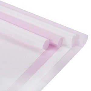 Unique Bargains Decorative DIY Craft Bouquet Gift Packaging Wrap Paper 22.4" x 22.4" 40 Sheets Light Purple White - 1 of 4