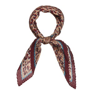 Allegra K Women's Leopard Print Pleated Rhombus Neck Scarves Neckerchief - 1 of 4