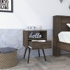 PAGED Wooden Nightstand Modern Side Table with 2 Storage Drawers and Black Handles, Bedside Cabinet for Bedroom, Living Room - 2 of 4