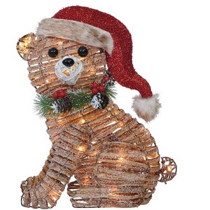 Holiday Living 18-inch Rattan Bear Free Standing Christmas Decoration - 1 of 3
