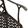 vidaXL Patio Bistro Set 3 Piece Patio Round Table and Chairs Cast Aluminum - Bronze - 4 of 4