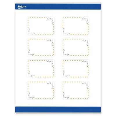 Avery 2" x 3" Labels, Gold Dots with Green Florals, 80 ct