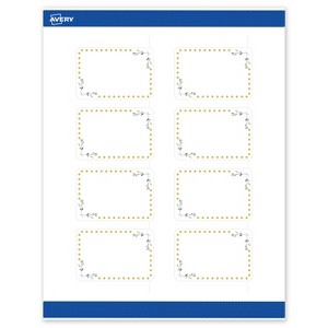Avery 2" x 3" Labels, Gold Dots with Green Florals, 80 ct - 1 of 4