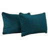 Factory Direct Partners Kids' Novelty Soft Density 24"x16" Lumbar Microfiber Pillow with Piping Peacock Green - 3 of 4