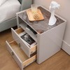 POVISON 19.69-Inch Gray Nightstand with 2 Drawers, Modern Bedside Table, Sintered Stone Tabletop, MDF, Fully Assemble - 2 of 4
