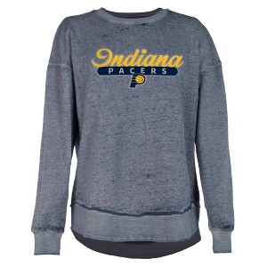 NBA Indiana Pacers Women's Burnout Crew Neck Fleece Sweatshirt - 1 of 4