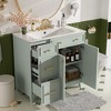 Okak 36" Bathroom Vanity Set with Ceramic Sink, Space-Smart Cabinet with Double-Decker Drawers & Soft Close Doors, Adjustable Shelves - 3 of 4