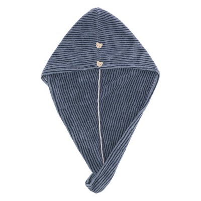 Unique Bargains Women Soft Pinstripe Hair Towel 1 Pc