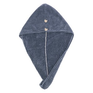 Unique Bargains Women Soft Pinstripe Hair Towel 1 Pc - 1 of 3