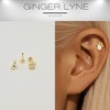 Dog Paw Heart Flat Back Opal Earrings for Cartilage Upper Lobe16g Sterling Silver Studs Pair by Ginger Lyne - 2 of 4