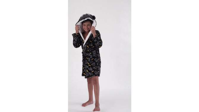 Sleep On It Boys Plush Fleece Robe with 3D Character Hood, 2 of 5, play video