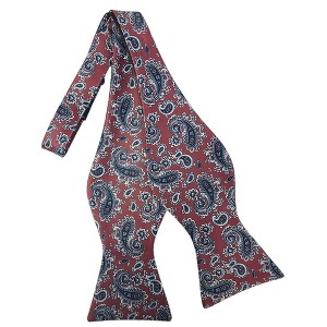 Men's Paisley Printed 2.75" x 4.75" Adjustable 16" - 21" Self-Tie Bow Tie - 1 of 4