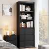 70"H 3-Drawer 3-Tier Open Shelf Tall Bookcase, Modern Wooden Deep Bookshelf Storage Cabinet Organizer for Library Office Living Room - 3 of 4