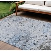 Sky Blue And Gray Abstract Washable Indoor Outdoor Area Rug - 2 of 4