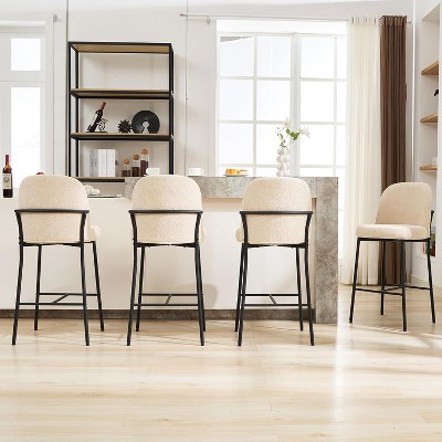 DYHOME Bar Stools Set of 4, 28 Inches Modern BarStools, Counter Height Bar Stools for Kitchen Island, Upholstered Fabric Tall Barstools for Home, Cafe
