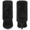 BLISSFUL STEP Women's Faux Fur Stiletto Heel Pointed Toe Ankle Boots - 2 of 4