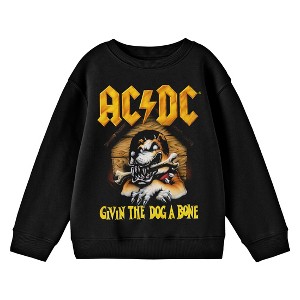 ACDC Givin The Dog A Bone Crew Neck Long Sleeve Boys' Black Sweatshirt - 1 of 2