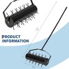 Rolling Lawn Aerator, 71" Heavy Duty Manual Aerator Tool with Adjustable Handle & Pre-Attached Spikes, Soil Penetrator Push Lawn Aeration for Garden - 2 of 4
