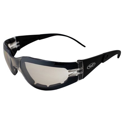 Global Vision Eyewear Rider Plus Safety Motorcycle Glasses with Clear Mirror Lenses