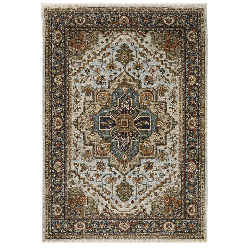 2'x3' Arya Persian Medallion Indoor Area Rug Beige/Sky Blue - Captiv8e Designs