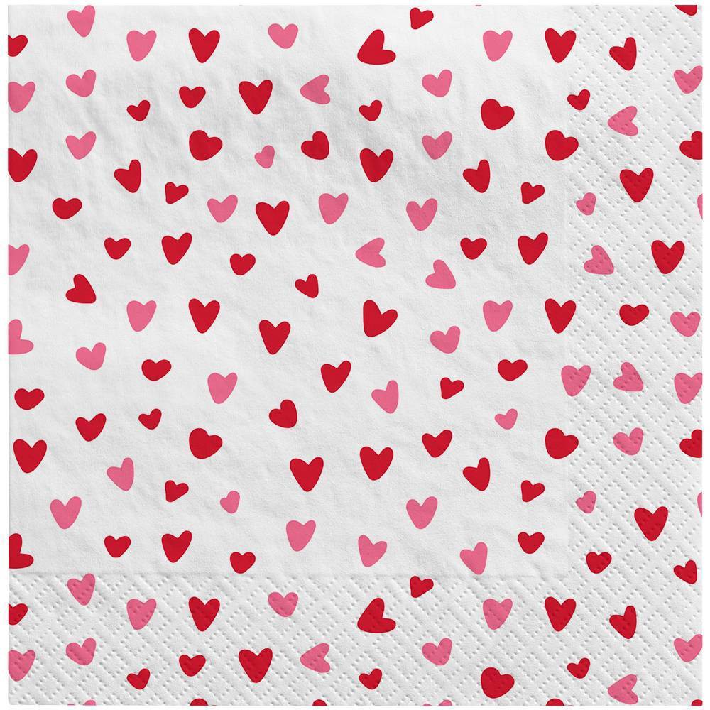 30ct Valentines Confetti Mini Hearts Lunch Napkins - Spritz (4 packs)