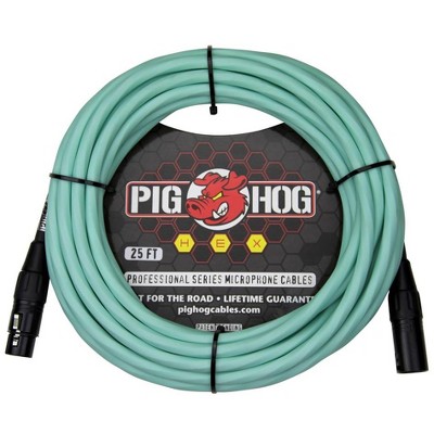 PIGHOG HEX SERIES MIC CABLE, 25FT Seafoam Green