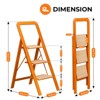 3 Step Ladder Folding Step Stool for Adults with Wide Anti-Slip Pedal - 4 of 4