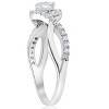 Pompeii3 1 cttw Diamond Halo Infinity Engagement Ring 10k White Gold - 2 of 4