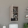 Vynxaria White/Gray Decorative Wall Shelf with Sliding Doors - Compact 13-Inch Design - 3 of 4