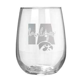 NCAA Iowa Hawkeyes The Vino Stemless 17oz Wine Glass - Clear