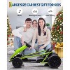 Orieon 24V Kids Ride-On Go Kart, Green – Dual 300W Motors, Electric Go-Kart with Music, Seat Belts, Slow Start, 8 MPH. - 3 of 4