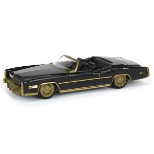 1/64 1976 Cadillac Eldorado Convertible Black Gold California Lowriders 63070-F - 1 of 4