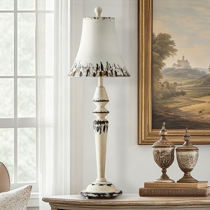 GTCLIGHTING 32“ Resin Table Lamp for Living Room with Metal Shade, Vintage Metal Nightstand Bedside Lamps for Bedroom Office,Rotary Switch - 1 of 4