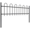 Garden Fence with Hoop Top Steel 71.3" BlackvidaXL - 2 of 4